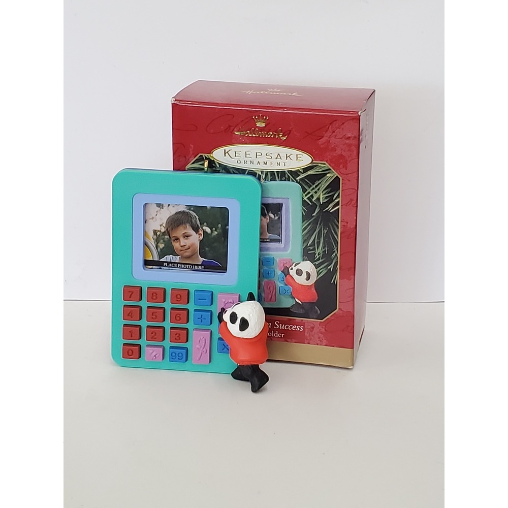 Hallmark Keepsake Ornament 1999 Counting on Success Photo Holder Panda Bear